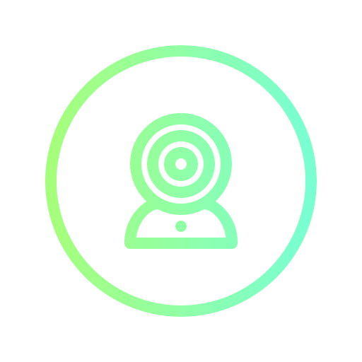 Webcam video chat round webcam communications icon