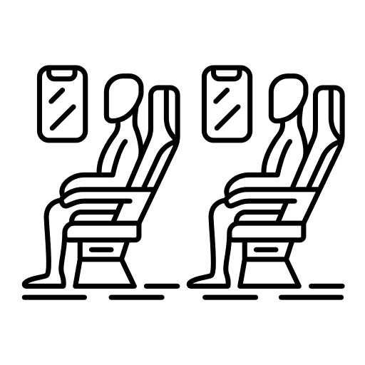 Plane seats passengers airport airline icon