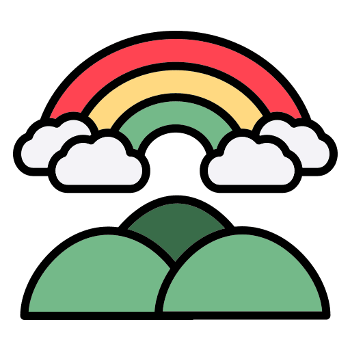 Rainbow atmospheric cloud rainbow icon Rainbow atmospheric cloud rainbow icon