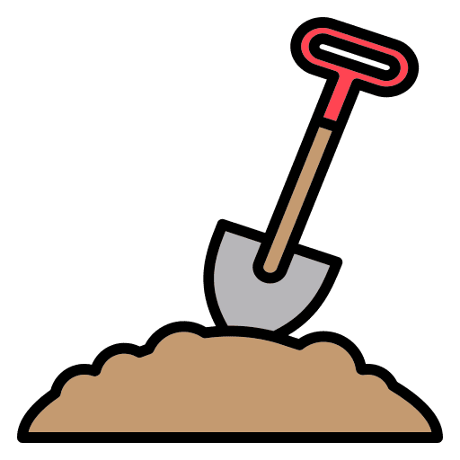 Shovel gardening tool construction tool soil icon