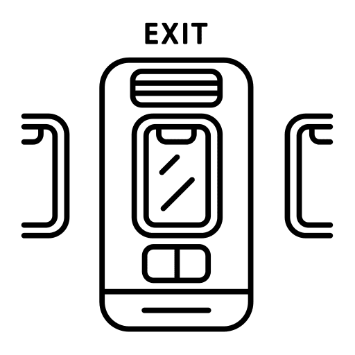 Exit airplane airport transportation icon