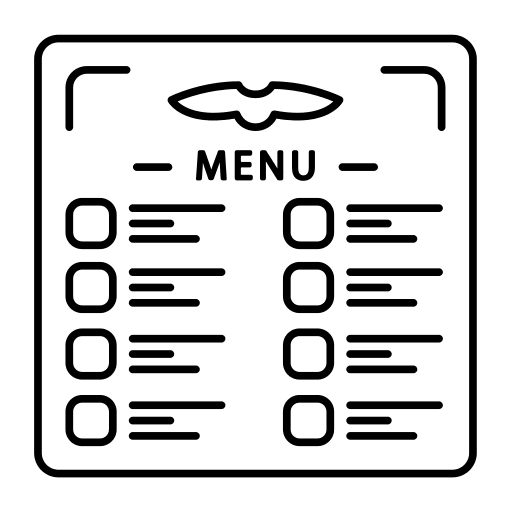 Menu airplane flight transportation service icon