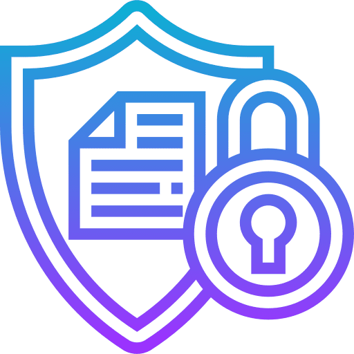 Data security access shield data protection icon