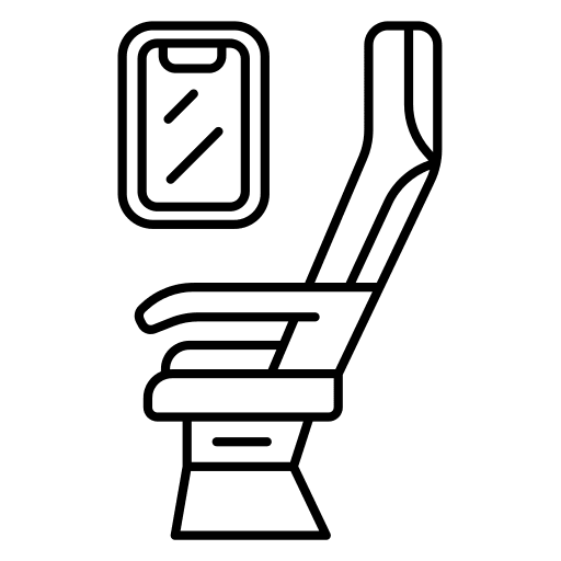 Plane seats tourism transportation service icon