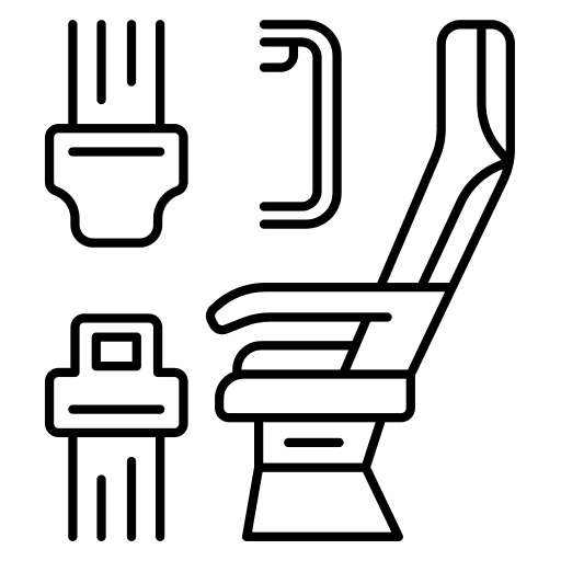 Safety belt tourism airline aviation icon