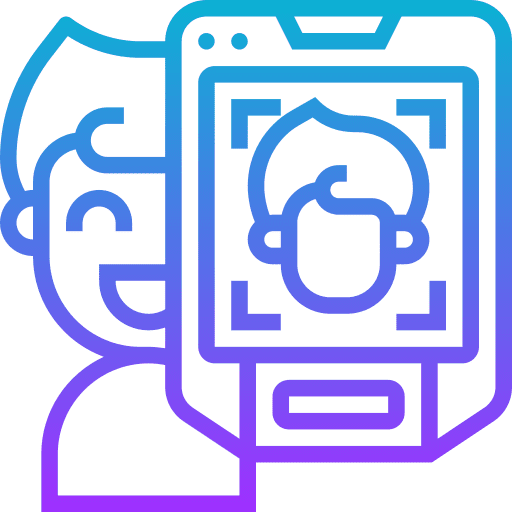 Face scan smartphone electronics identification icon