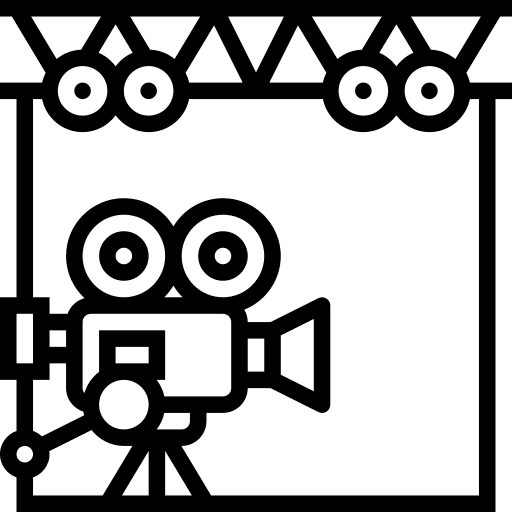 Film studio record video camera production icon