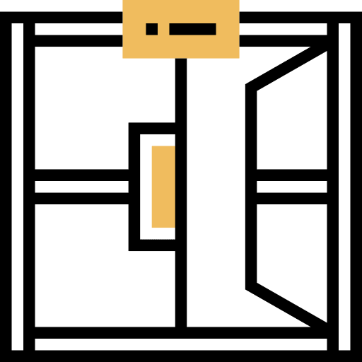 Exit door access cinema icon