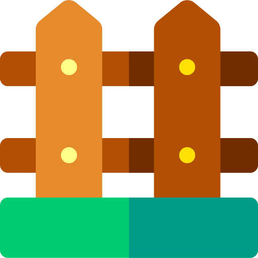 Fence farming and gardening picket fence protection icon Fence farming and gardening picket fence protection icon