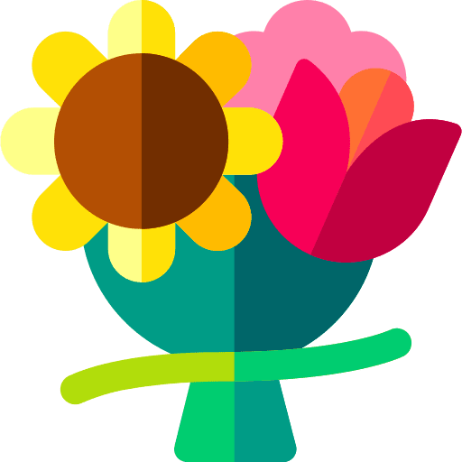 Flower bouquet gift nature blossom icon