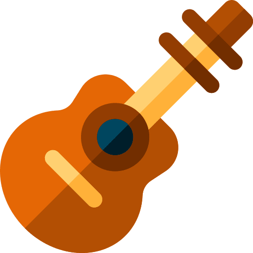 Guitar music and multimedia acoustic orchestra icon Guitar music and multimedia acoustic orchestra icon