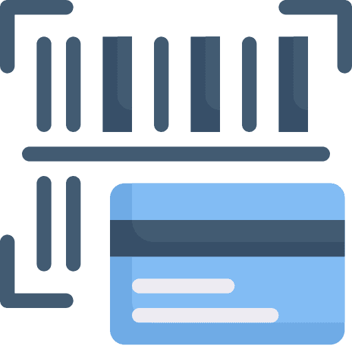 Barcode business and finance credit card code icon Barcode business and finance credit card code icon