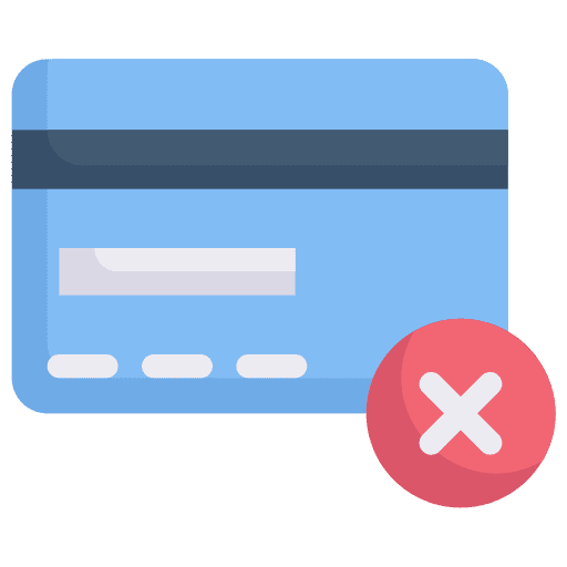 No credit card signaling business and finance not allowed icon