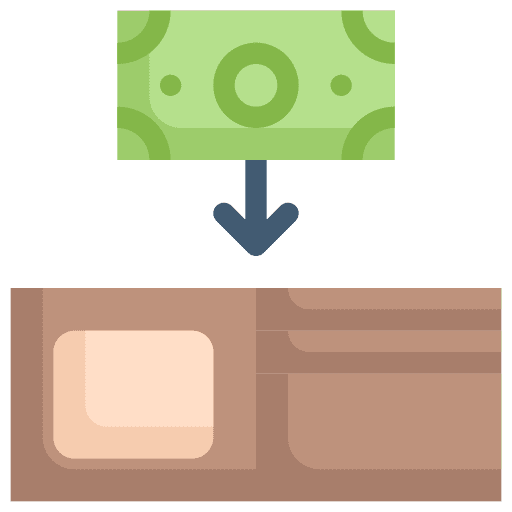 Receive money savings bill wallet icon Receive money savings bill wallet icon