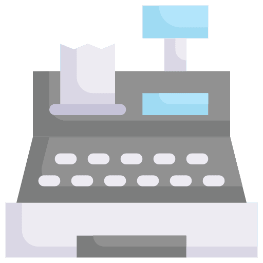 Cash register receipt cashbox electronics icon Cash register receipt cashbox electronics icon