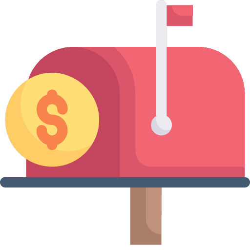 Mail box business and finance money receive icon Mail box business and finance money receive icon