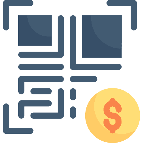 Qr code money business and finance online icon Qr code money business and finance online icon
