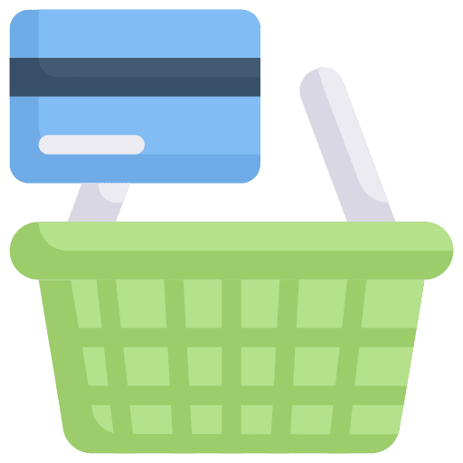 Shopping card commerce and shopping shopping cart payment method icon Shopping card commerce and shopping shopping cart payment method icon