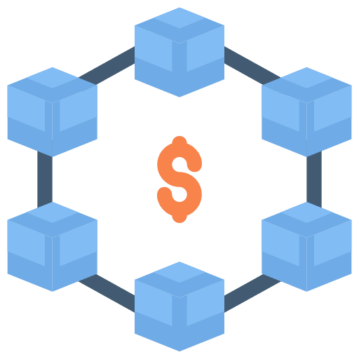 Blockchain business and finance blockchain network icon Blockchain business and finance blockchain network icon