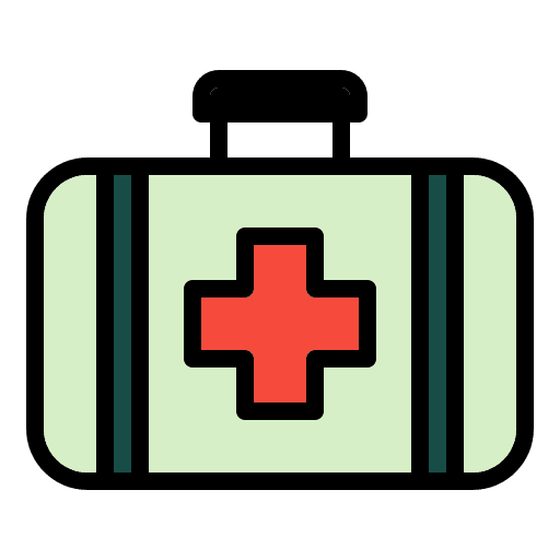 First aid kit camp healthcare and medical travel icon