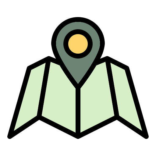 Maps maps and location location camping icon