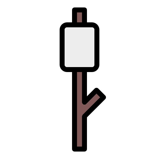 Marshmallow stick camping travel icon