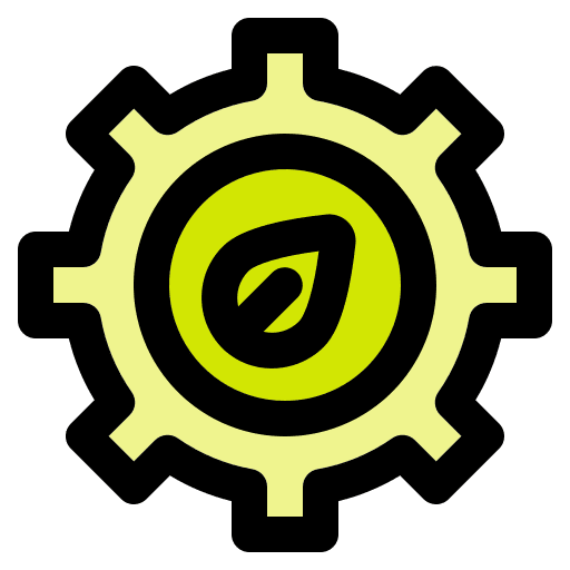 Green energy management gear sustainable icon