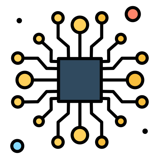 Circuit board microchip technological technology icon