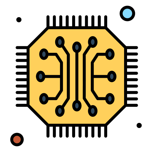 Computer chip sensor electronic chip icon