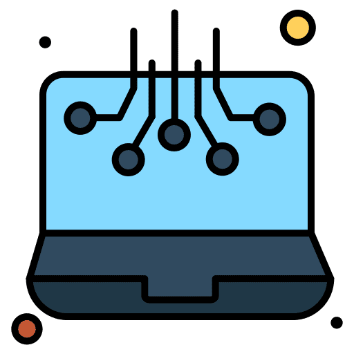 Laptop artificial intelligence monitor technology icon Laptop artificial intelligence monitor technology icon