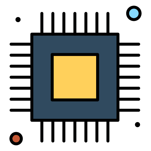 Microchip cpu electronics networking icon Microchip cpu electronics networking icon