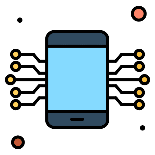 Smart technology smart technology microprocessor phone icon