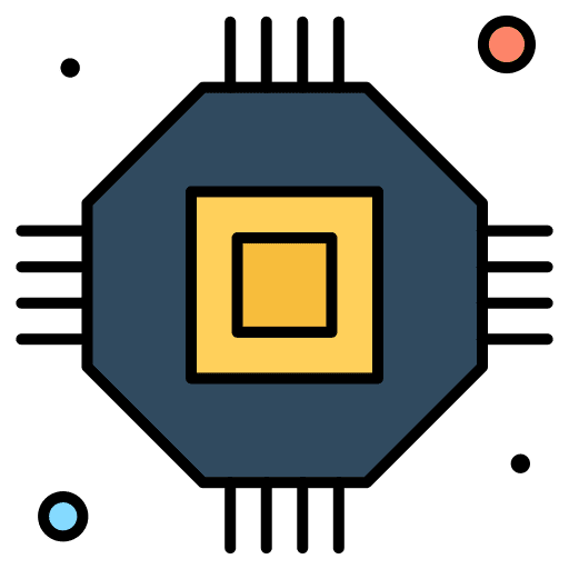 Chip cpu electronics processor icon Chip cpu electronics processor icon