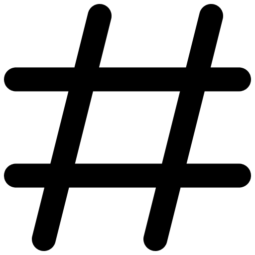 Hashtag button user interface communications icon