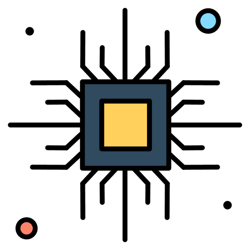 Processor electronics microchip cpu icon Processor electronics microchip cpu icon