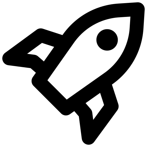 Rocket start up rocket shuttle icon