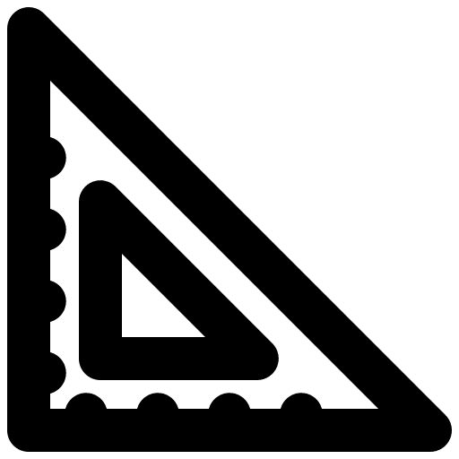 Ruler calculation triangle set square icon