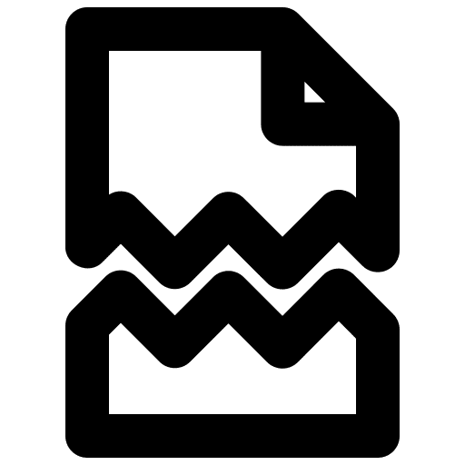 Error files and folders portable document format broken icon