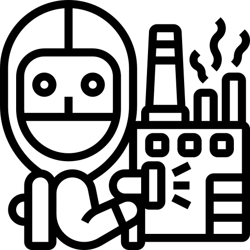 Industrial manufacture cleaner powerplant icon