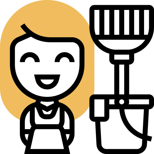 Cleaning service professions and jobs service woman icon