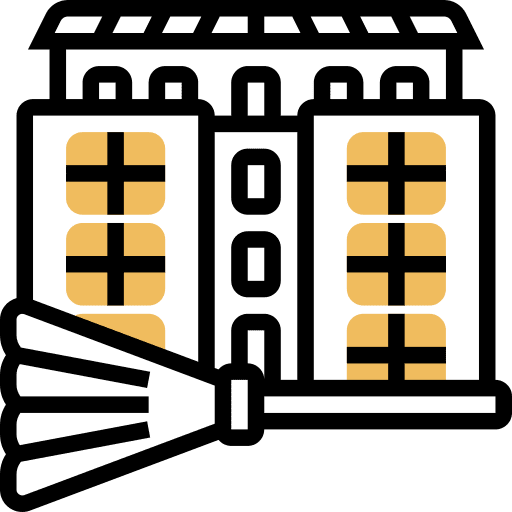 Apartment broom service cleaner icon Apartment broom service cleaner icon