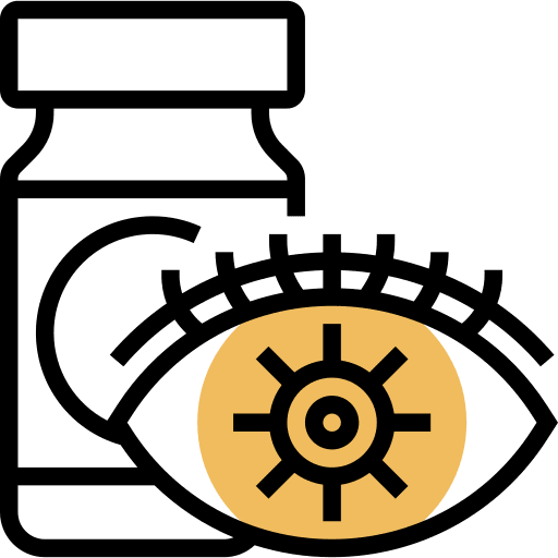 Contact lens healthcare and medical eye contact lens icon