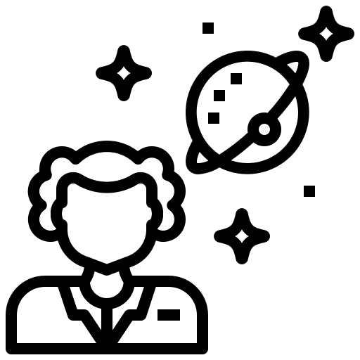 Scientist planet user astronomy icon Scientist planet user astronomy icon