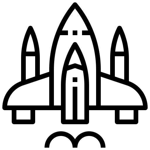 Space shuttle transportation rocket launch space exploration icon Space shuttle transportation rocket launch space exploration icon