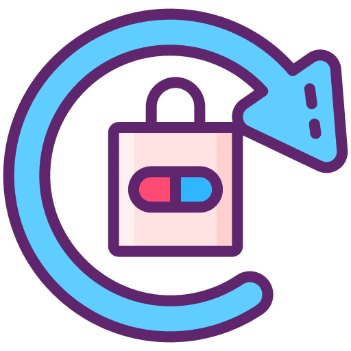 Returns return medicament freight icon