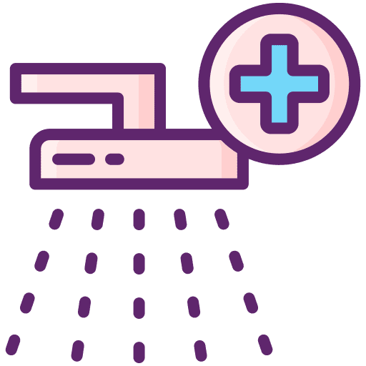 Bathroom furniture and household water precaution icon Bathroom furniture and household water precaution icon