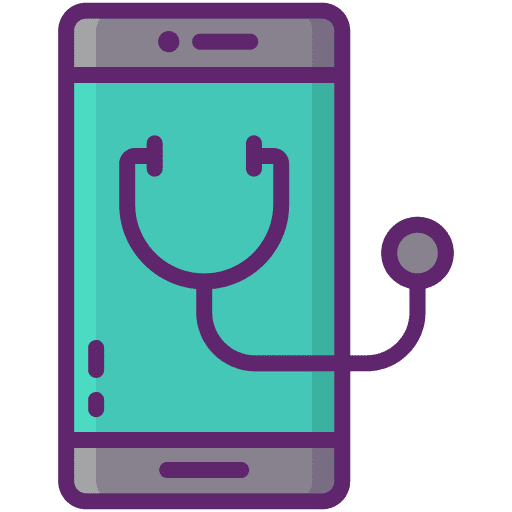 Telemedicine cellphone mobile phone medical app icon Telemedicine cellphone mobile phone medical app icon