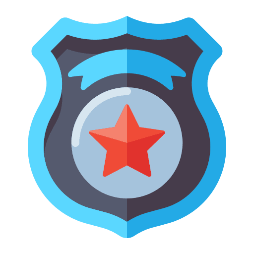 Badge security police officer star icon