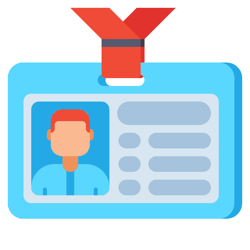 Employees security personal id card icon