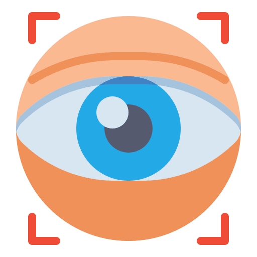 Scanner biometric eye recognition scanner icon